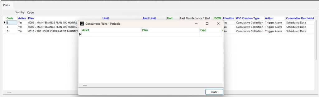 Maintenance Scheduling at Engeman®: 3rd – Cumulative – Condition-Based Maintenance (CBM) engeman concurrent plans 1024x314 - Maintenance Scheduling at Engeman®: 3rd – Cumulative – Condition-Based Maintenance (CBM)