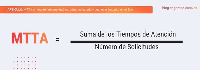 Fórmula MTTA en mantenimiento