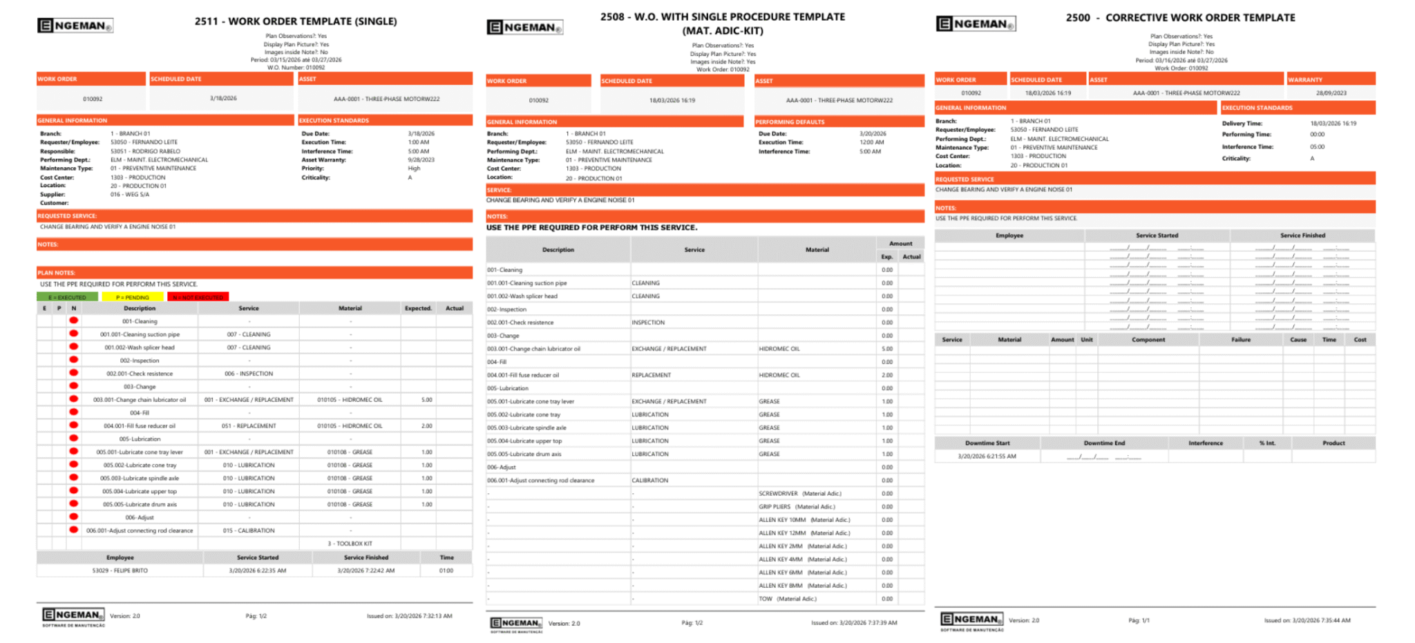 Maintenance Work Order: types and work order templates - Engeman ...